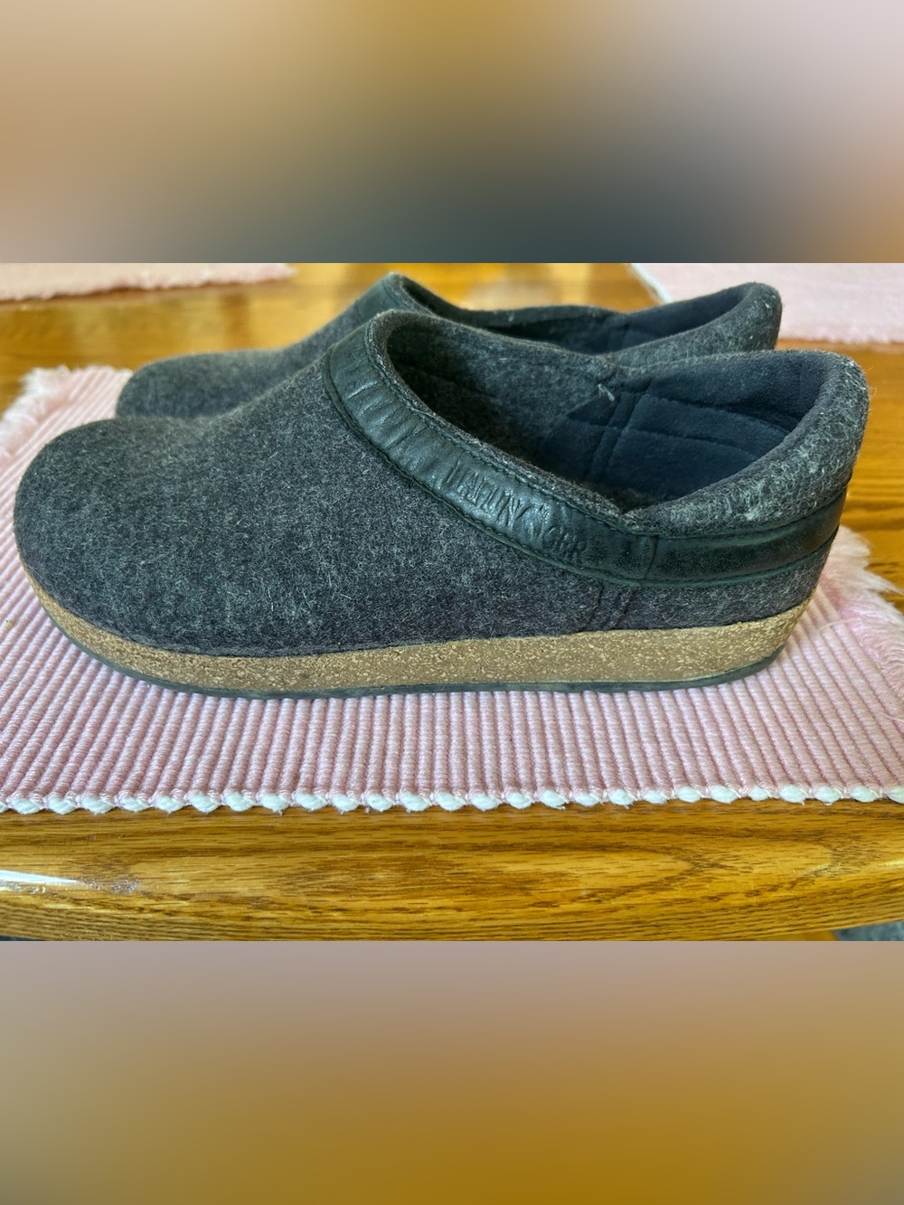 Haflinger Grizzly GZH Clogs - Felted Wool Slippers - Graphite - EU40 - Unisex